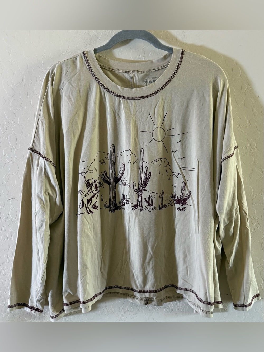 Ariat, XL, cotton blend, long-sleeve graphic t-shirt